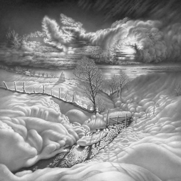 Ночной пейзаж гуашью