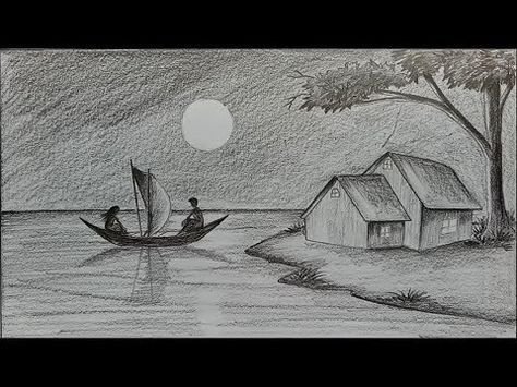 Ночной лес в графике