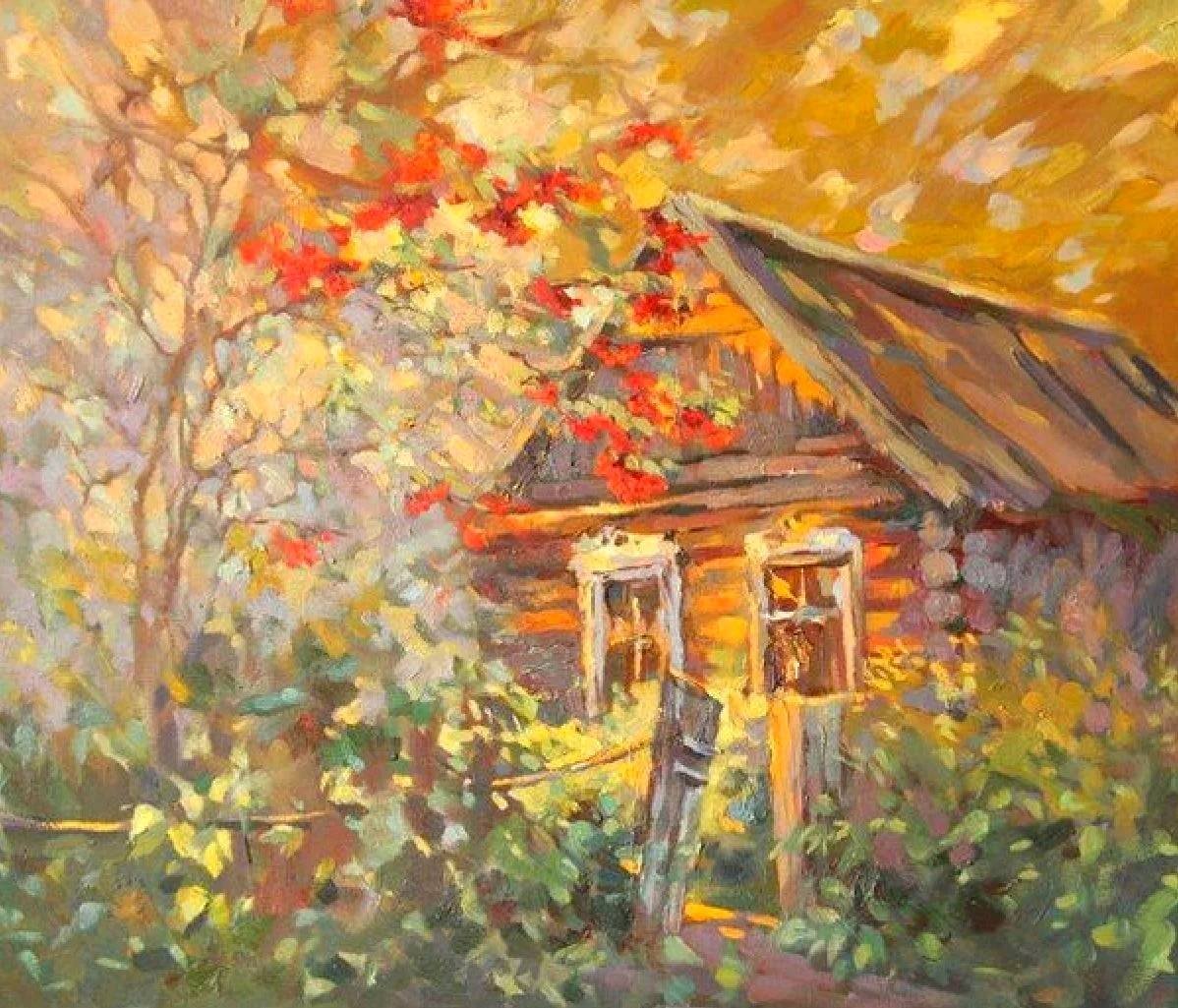 Осенняя деревня в живописи