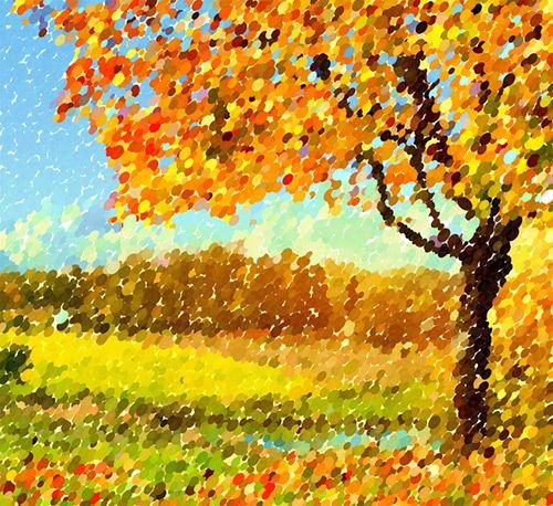 Осенний пейзаж мазками для детей (50 фото)