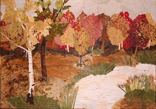 Флористика пейзаж из листьев