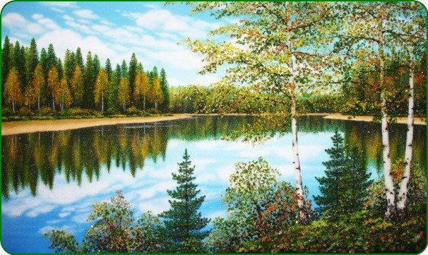 Картины маслом пейзажи осень у воды