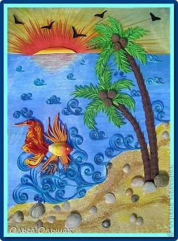 Кораблик на море пластилинография