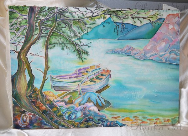 Батик море свободная техника