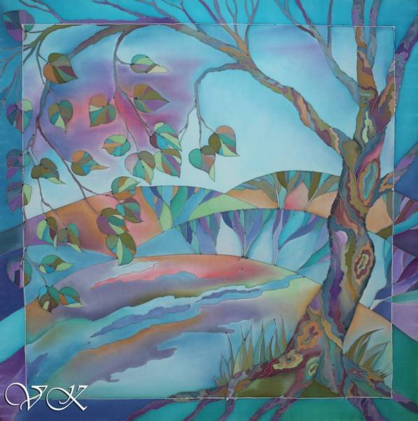 Холодный батик пейзаж