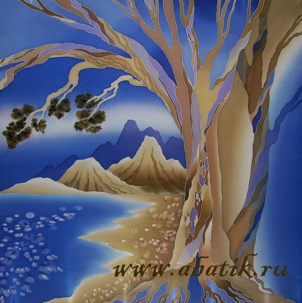 Пейзаж в технике батик