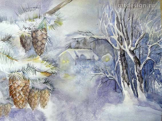 Зима рисунок