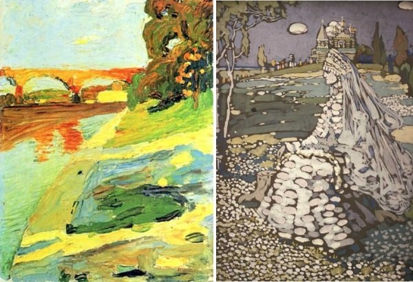 Кандинский русская красавица в пейзаже 1904