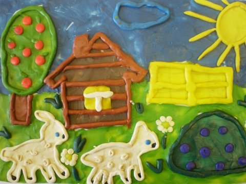 Деревня из пластилина