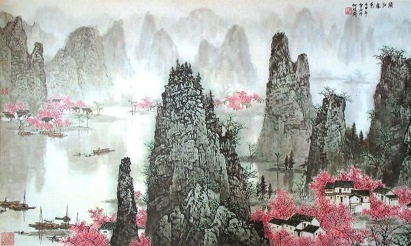 Китайская живопись гохуа горы