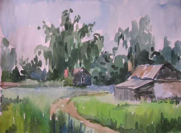 Пленэр этюды акварелью