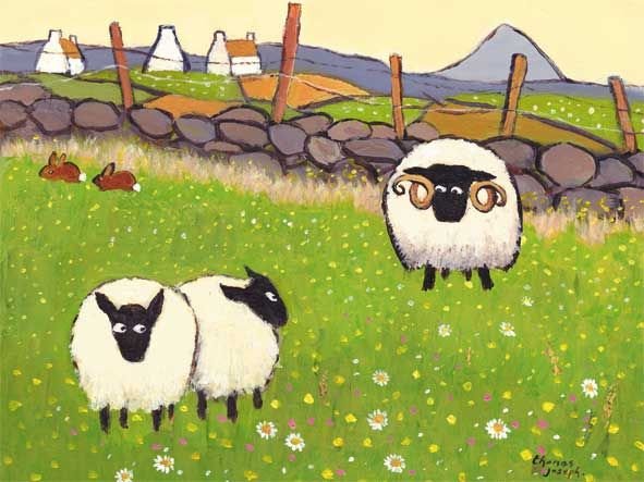 Ланолин овечки Шотландия горы