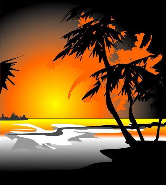 Осенний пейзаж в иллюстраторе