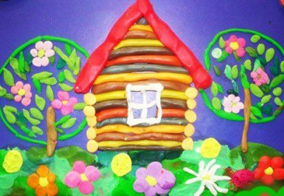 Деревенский пейзаж из пластилина (48 фото)