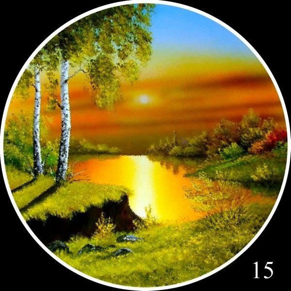 Пейзажи для декупажа круглые