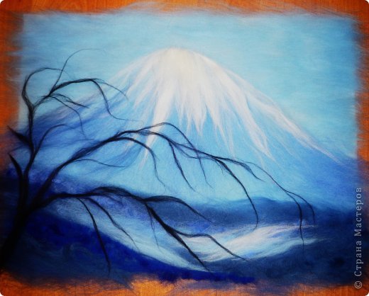 Шерстяная акварель дерево