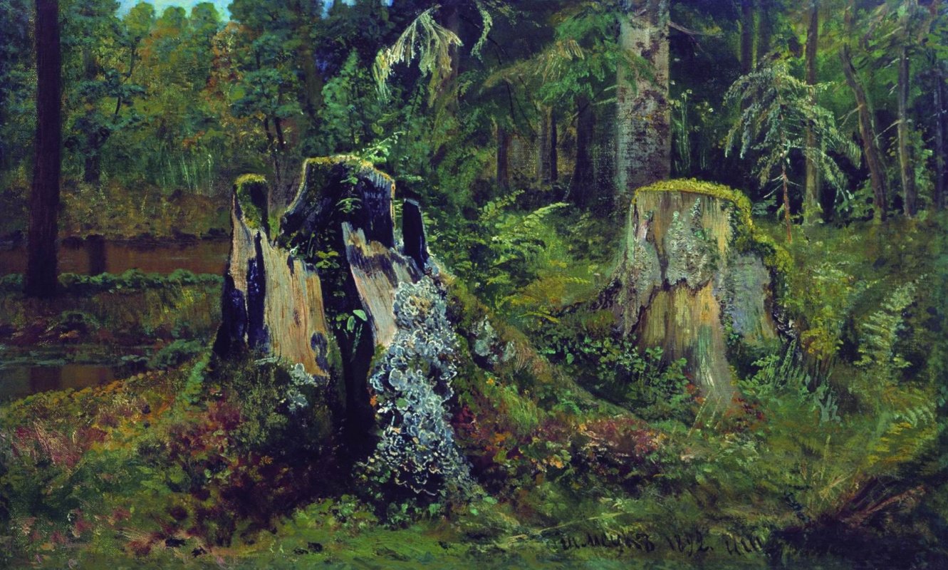 Иван Шишкин (1832 - 1898) «Речная заводь в лесу», 1890, ГТГ