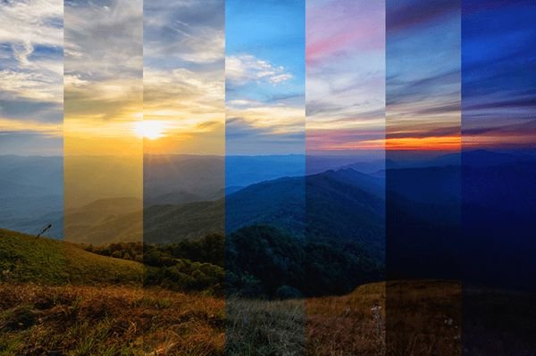 Пейзаж утро день вечер