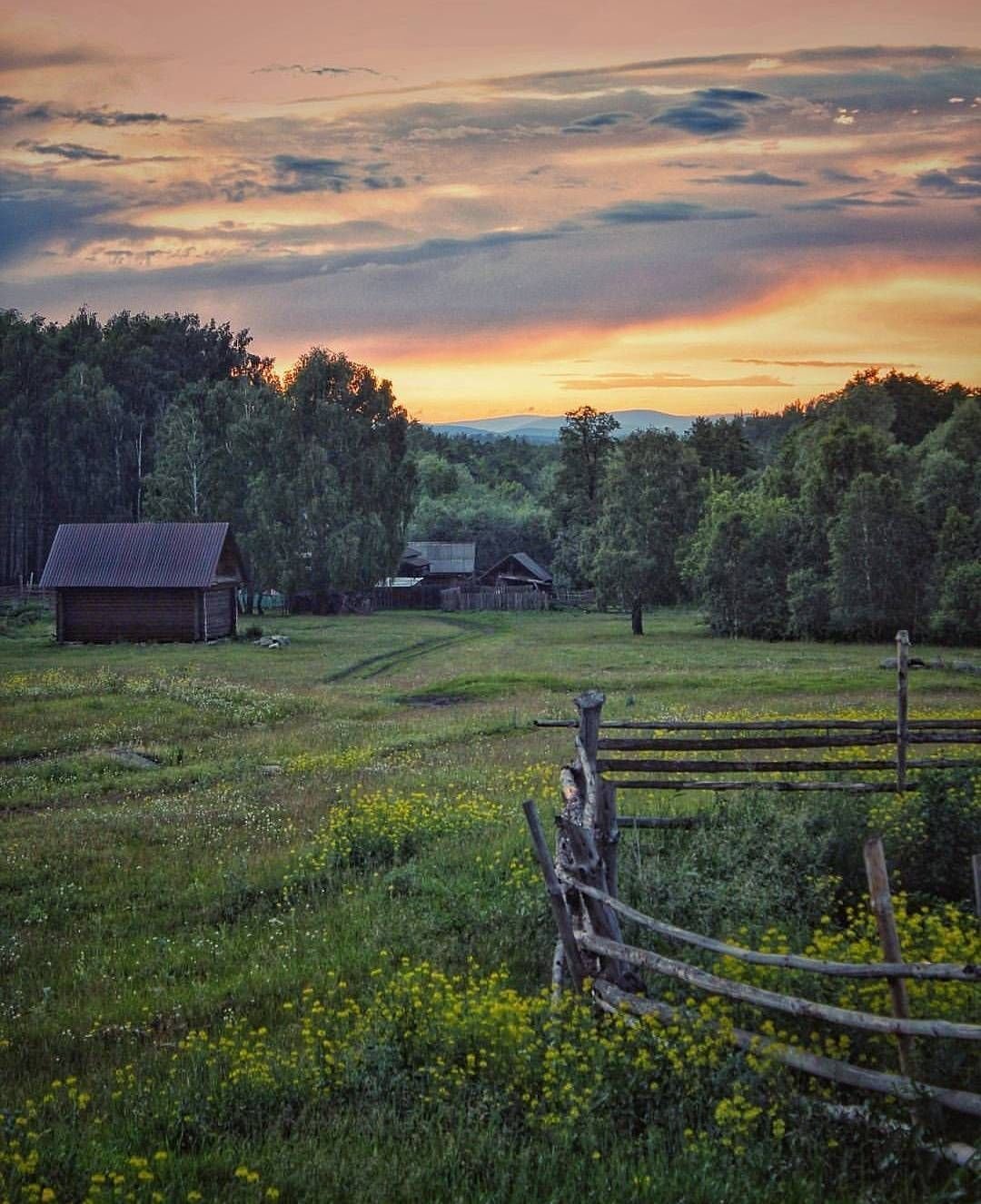 Пейзаж русская деревня фото