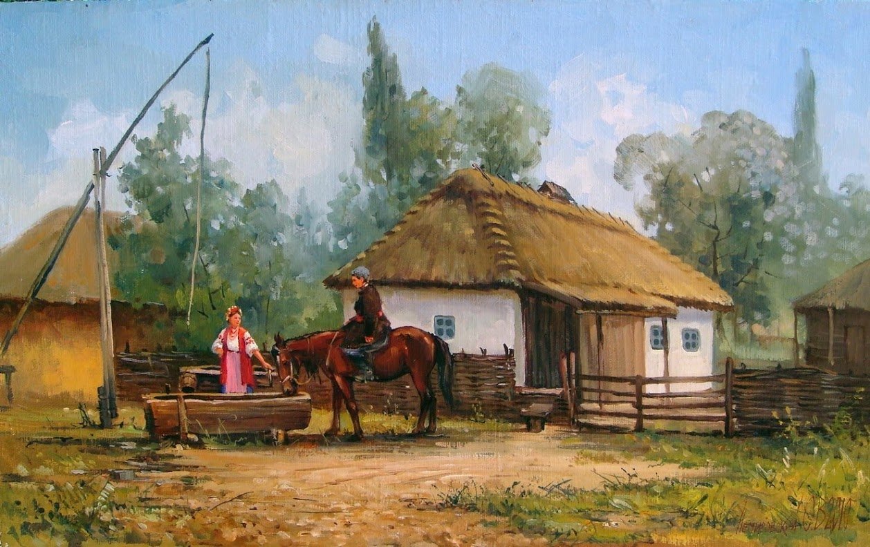 Картина Репина украинская хата