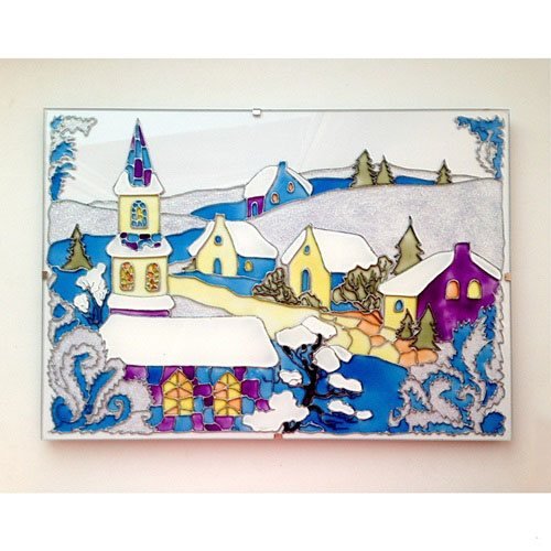 Иллюстрация в стиле витраж елка