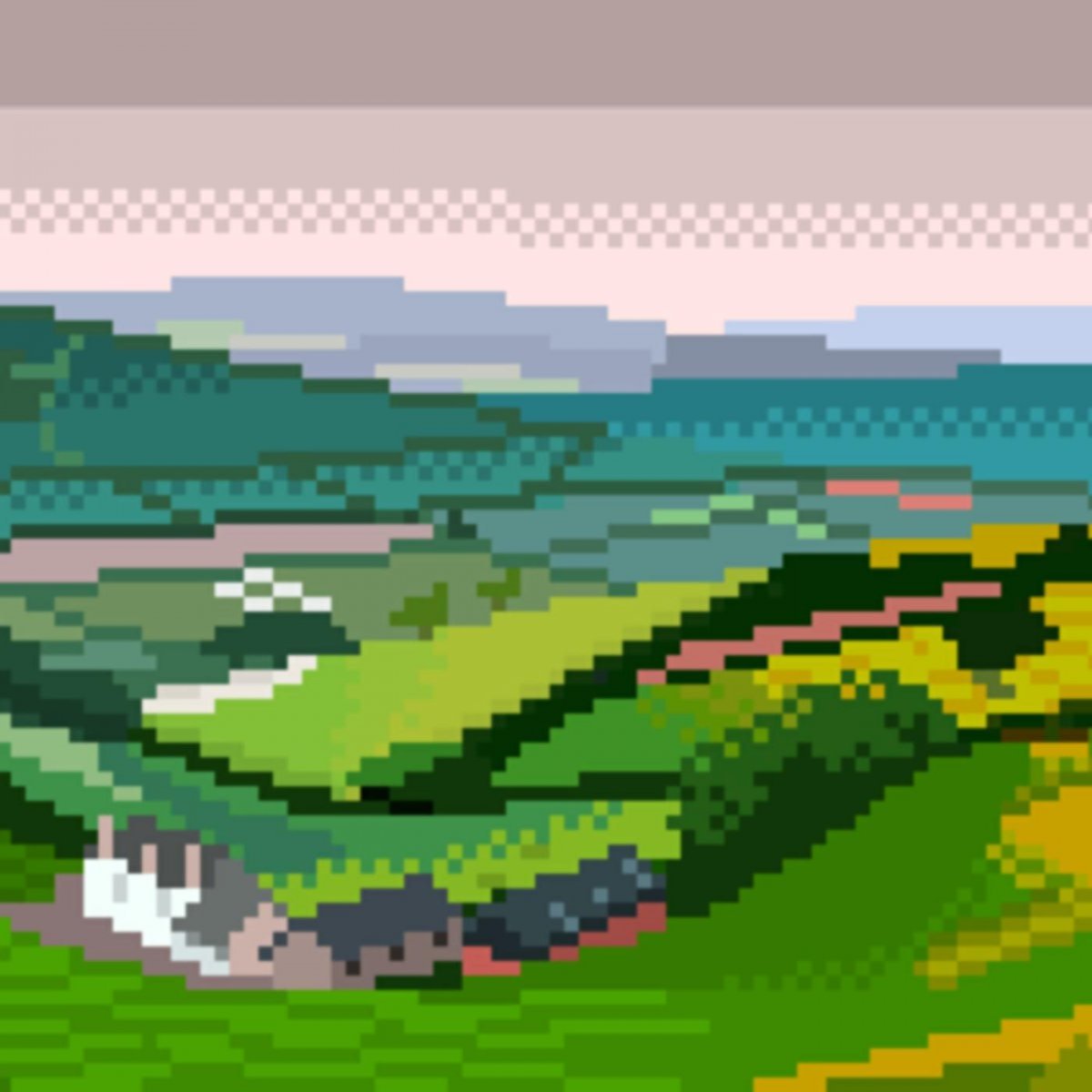 Легкий пиксельный пейзаж