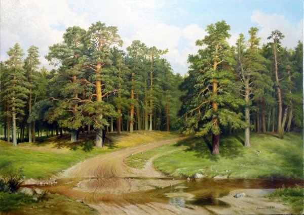 Пейзаж с лесным озером (49 фото)