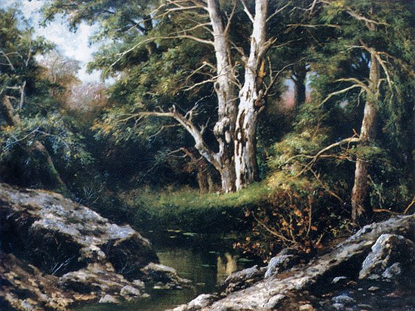 Иван Шишкин «Лесной пейзаж с цаплями»