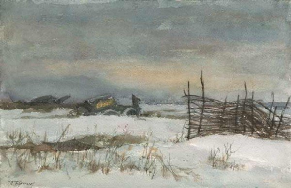 Порфирий Никитич Крылов (н.с.) «зимний пейзаж»