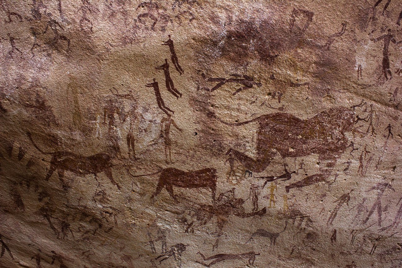 Наскальная живопись палеолита Египет 