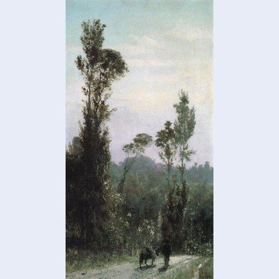 Поленов Василий Дмитриевич. Итальянский пейзаж с крестьянином