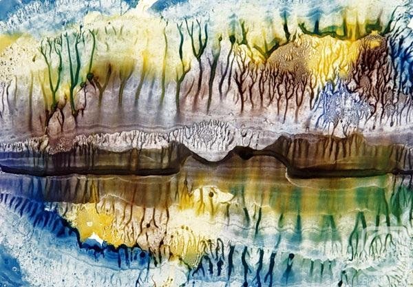 Пейзаж в стиле монотипия (49 фото)