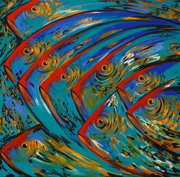 Рыбы живопись абстракция Felix Murillo