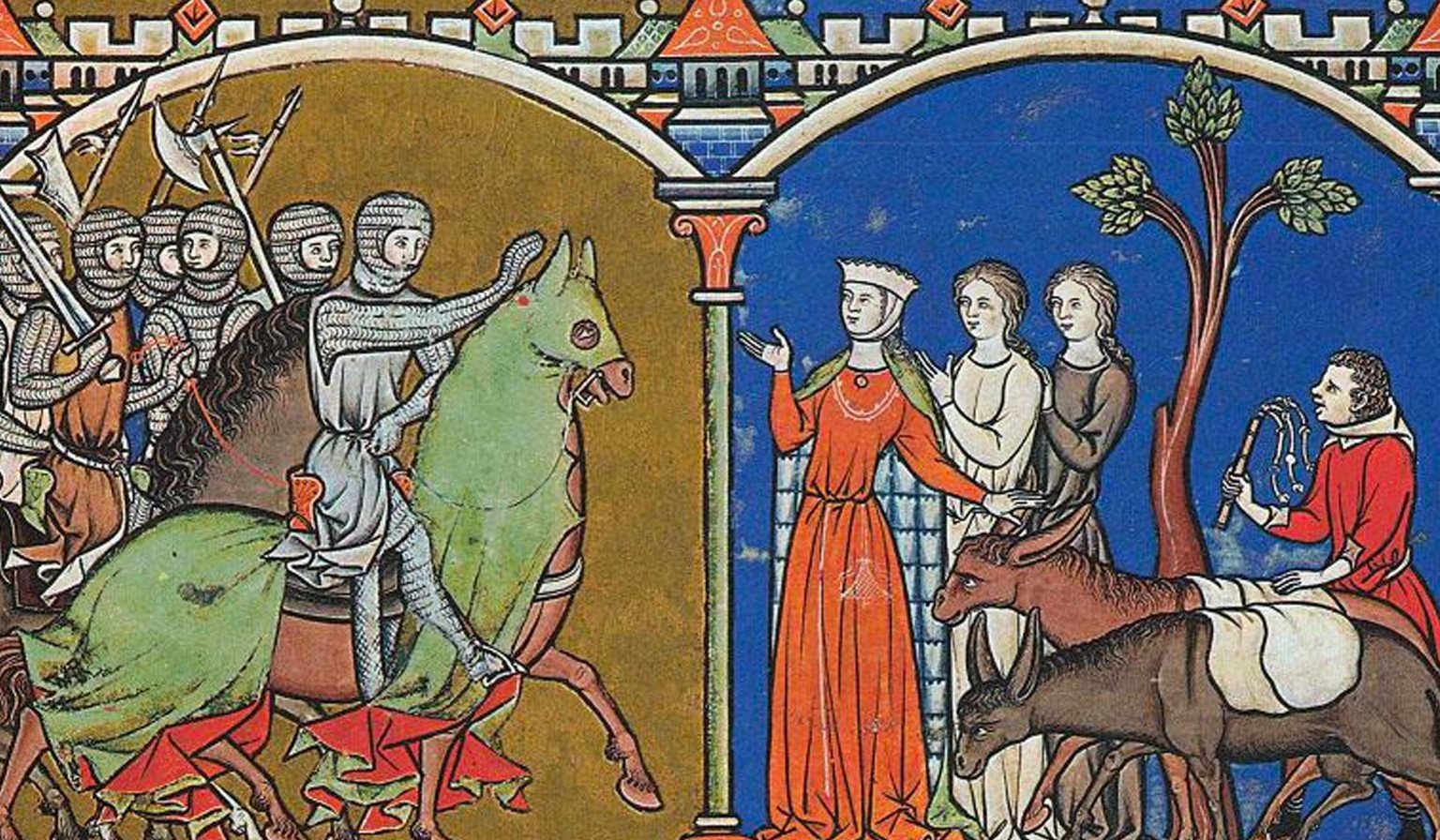 Книжная миниатюра средневековья Франции рыцарь