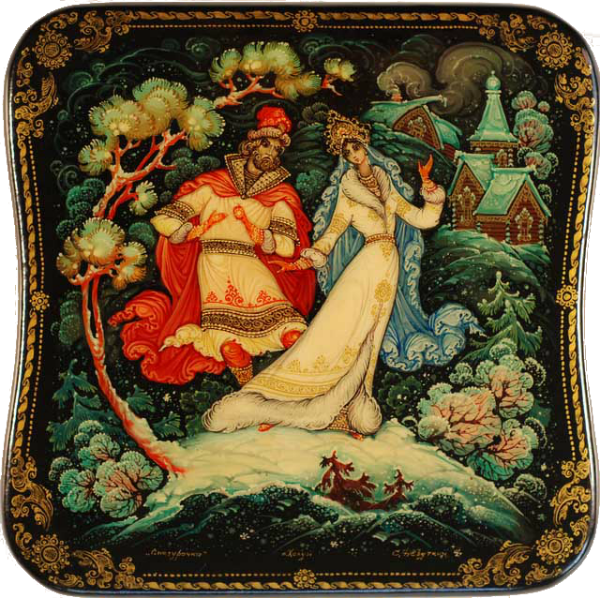 Снегурочка лаковая миниатюра Холуй