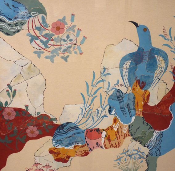Фреска синяя птица Кносский дворец