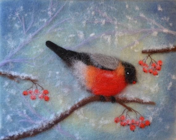 Птицы из шерсти для пано