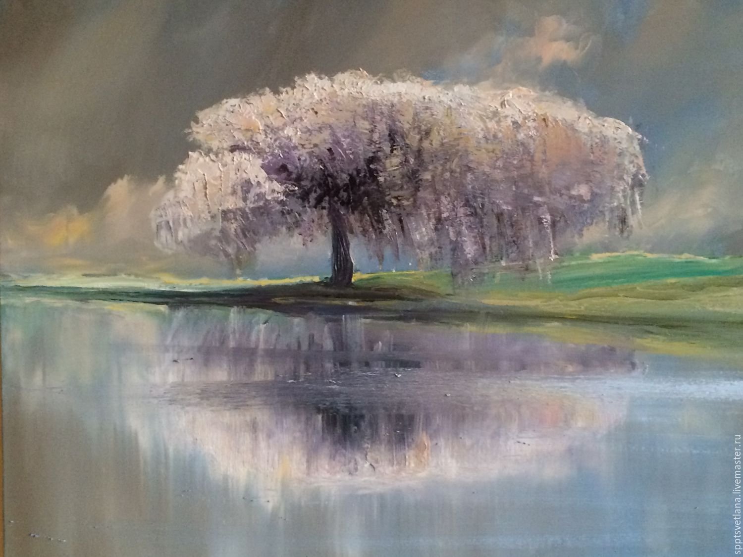 Отражение деревьев в воде в живописи