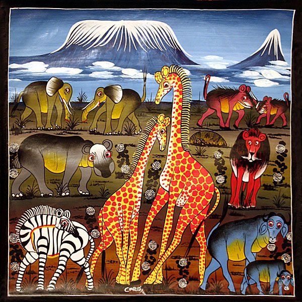 Африканский художник Тинга Тинга