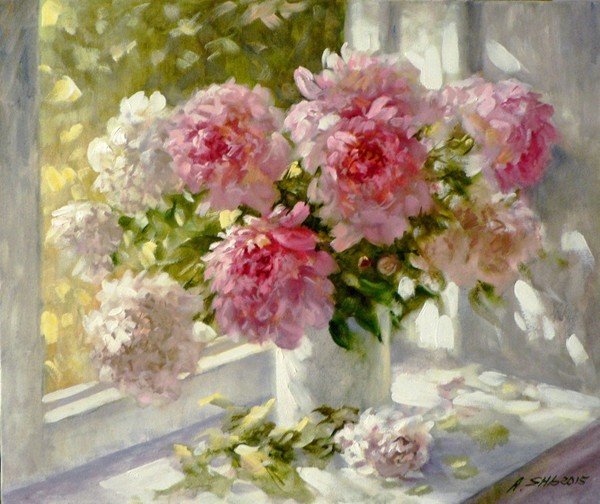 Пионы у окна Сатаров