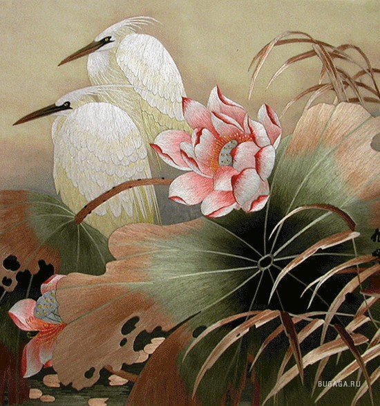 Китайская живопись гунби цветы и птицы