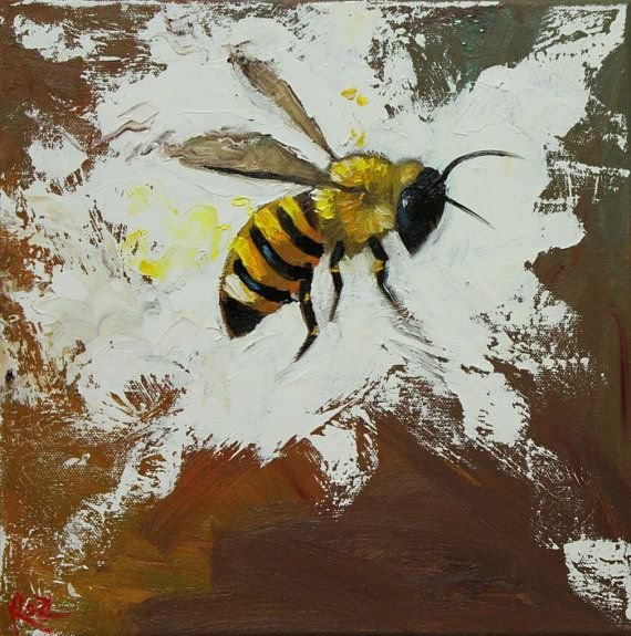 Пчела в живописи маслом