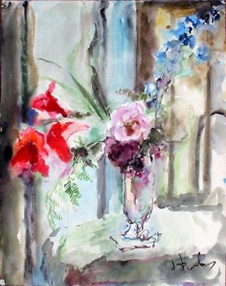 Артур Фонвизин акварель цветы