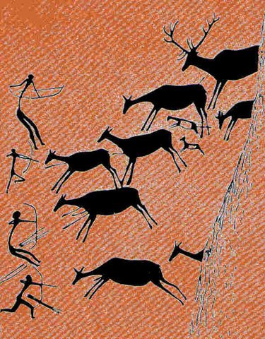 Наскальная живопись охота на кабана