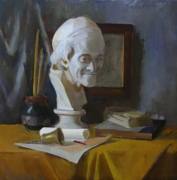 Академия Репина живопись натюрморт с гипсовой головой