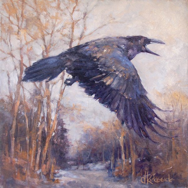 Ворон картина маслом