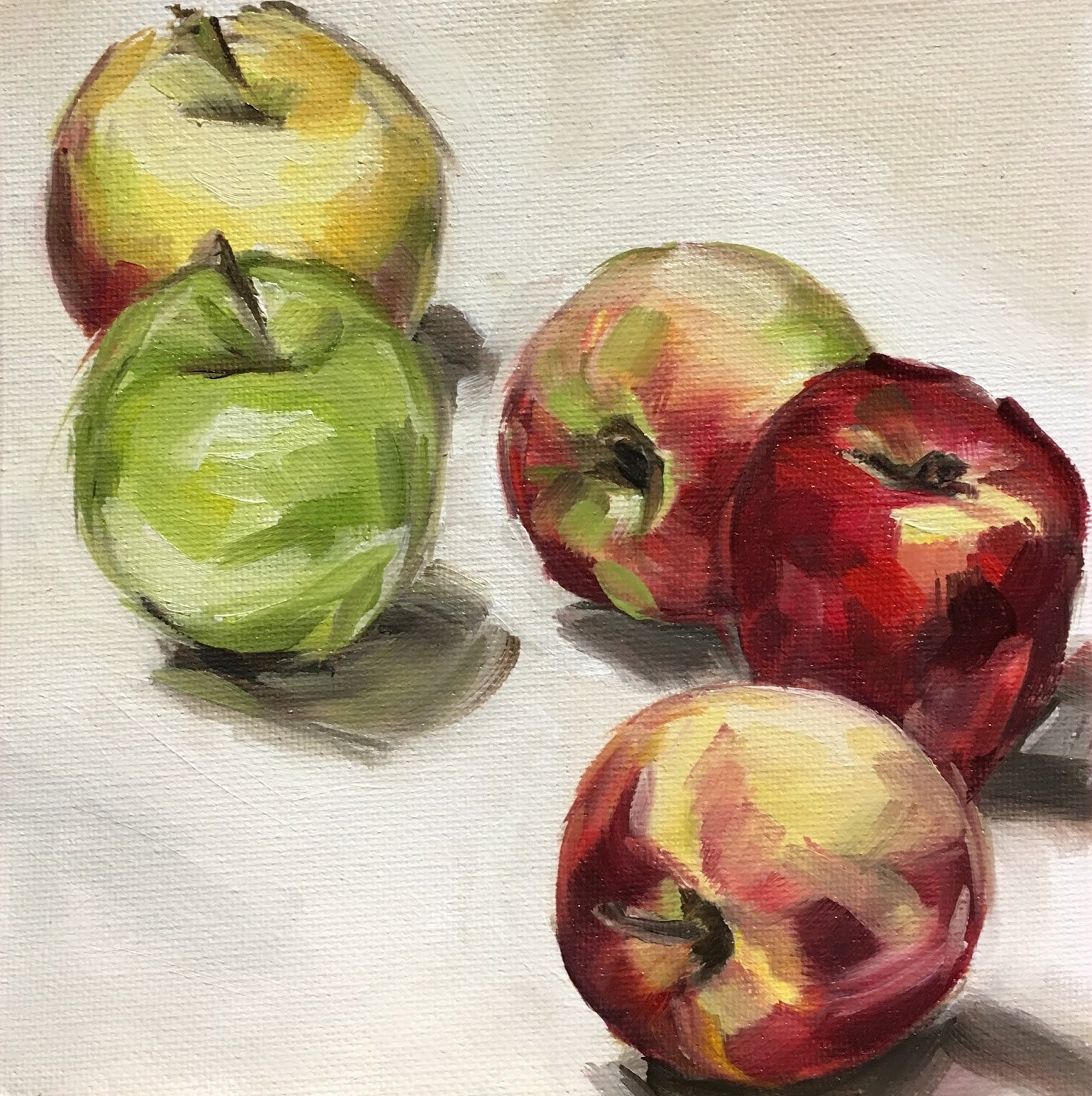 Яблоки в акварельной живописи