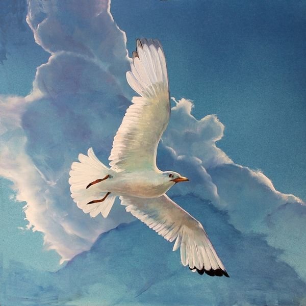 Птицы летят живопись
