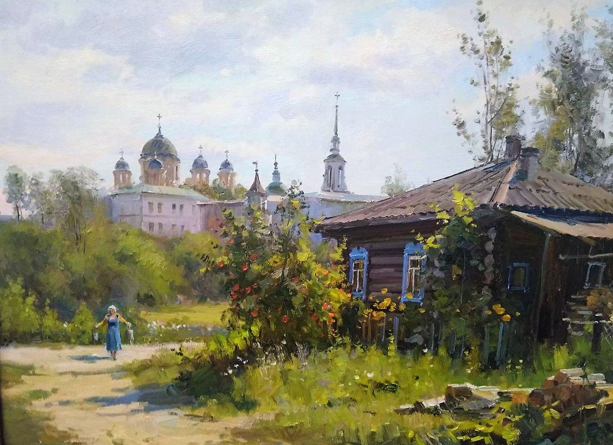 Храм на картине Поленова Московский дворик