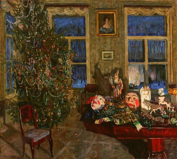 Новогодняя ель живопись